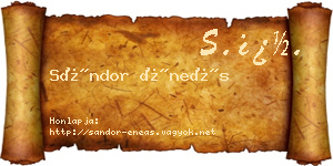 Sándor Éneás névjegykártya
